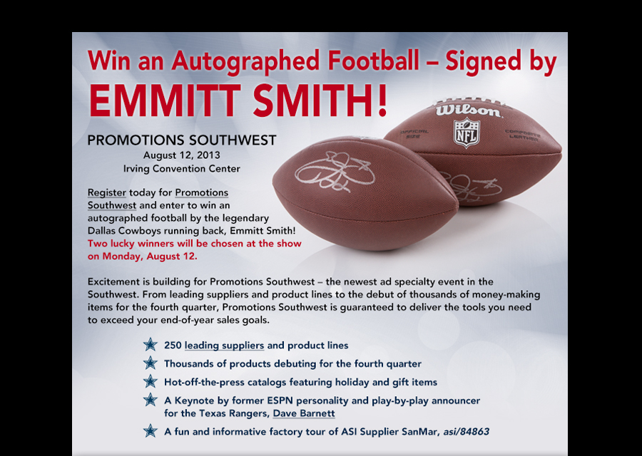 Emmitt Smith Autographed Football Email